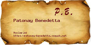 Patonay Benedetta névjegykártya